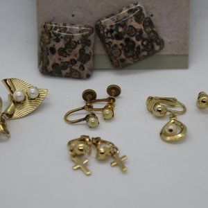 Set of 5 pairs of clip on earrings